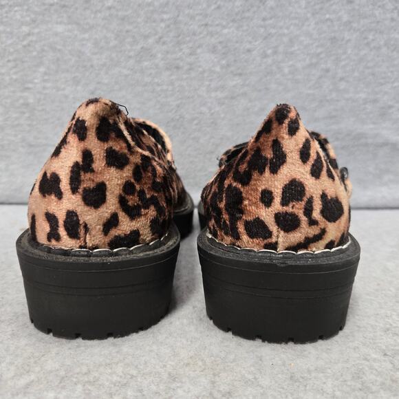 Torrid Leopard Print Velvet Mary Jane Lug Loafers Size 7WW - Picture 4 of 9